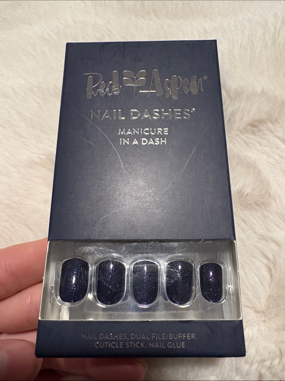 Dark Navy Nail Dashes - Pack of Press-On Nails
